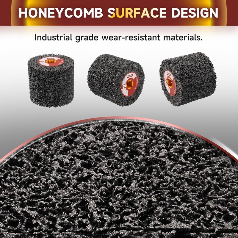 POTUINOM Abrasive Drawing Wheel Surface Conditioning Tool 60 Grit 120 x 100 x 19 mm Wire Drawing Burnishing Polishing Wheel for Wood Metal Surface Polishing 4.7"x 4" - Image 3